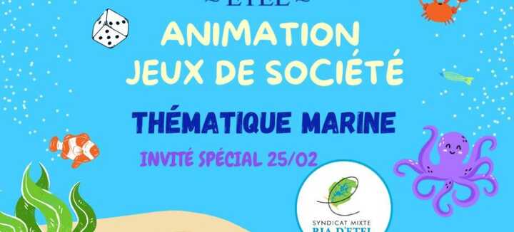 Animation jeux de société thématique marine